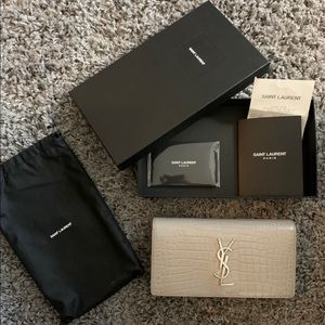 [SOLD] YSL Grey Croc Wallet